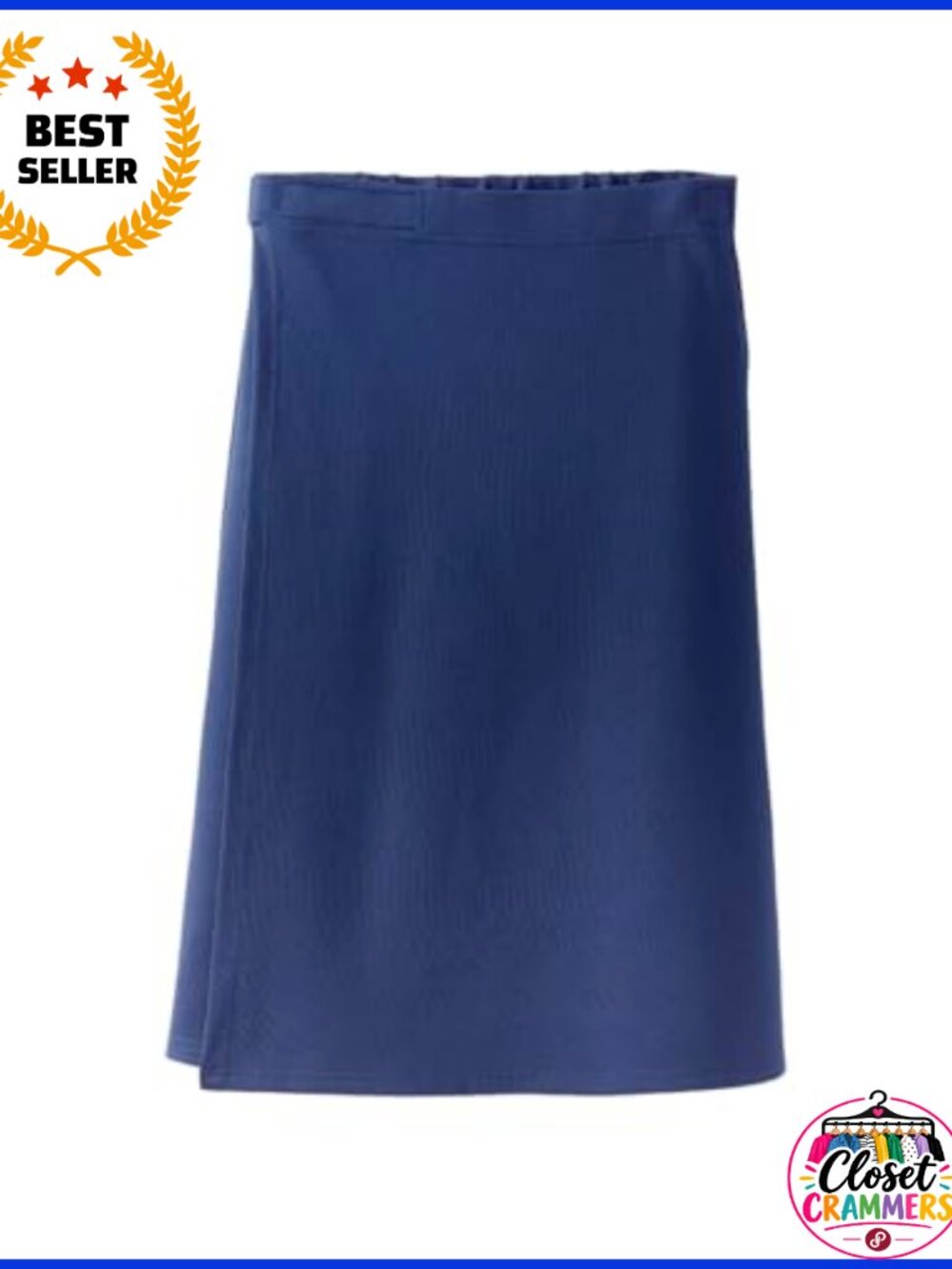 Adaptive Wrap Around Skirt Hook and Loop Waistband Mid Calf Womens Wear To Work